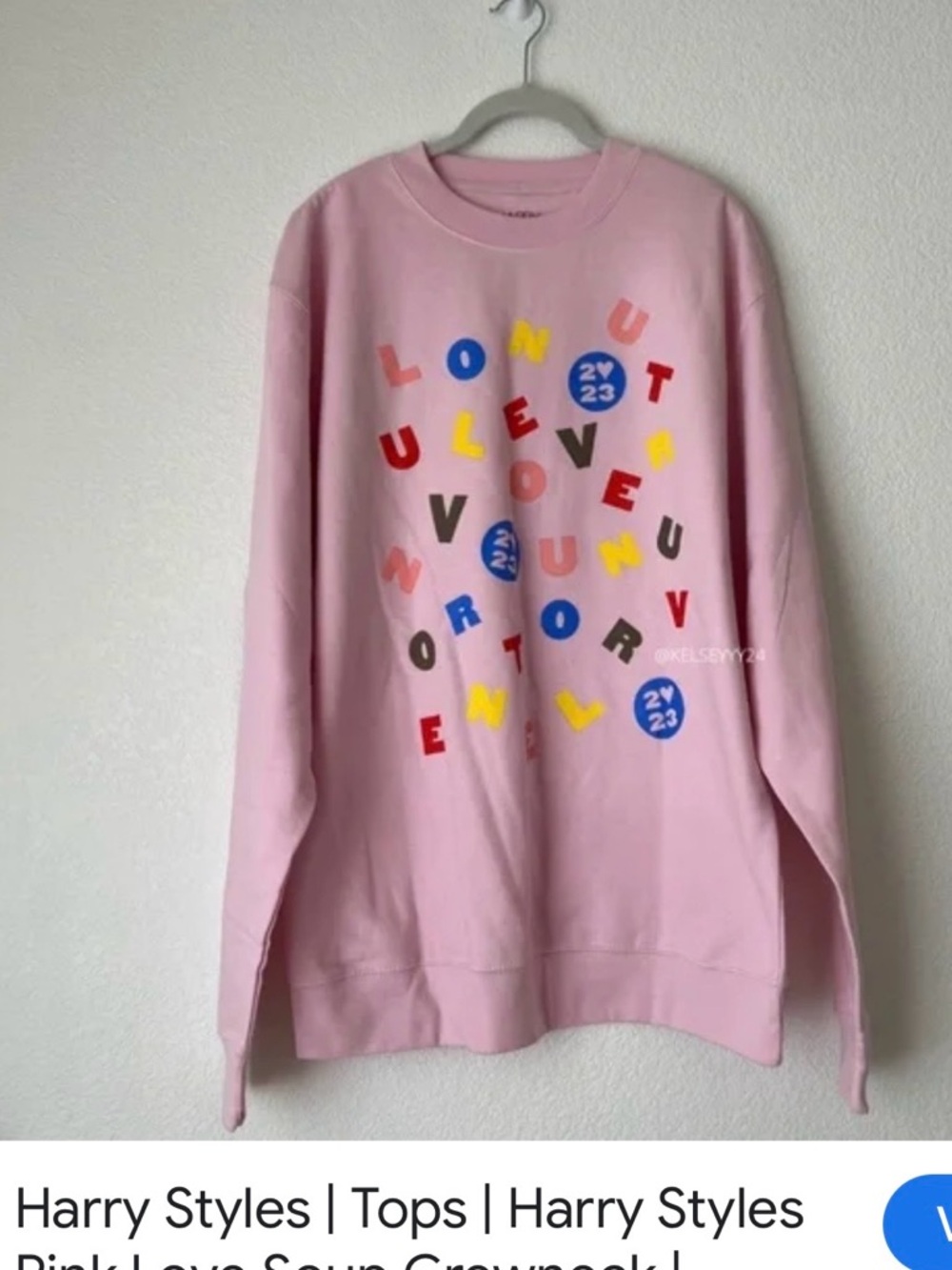 Harry Styles Pink Graphic Crewneck Sweater Size L